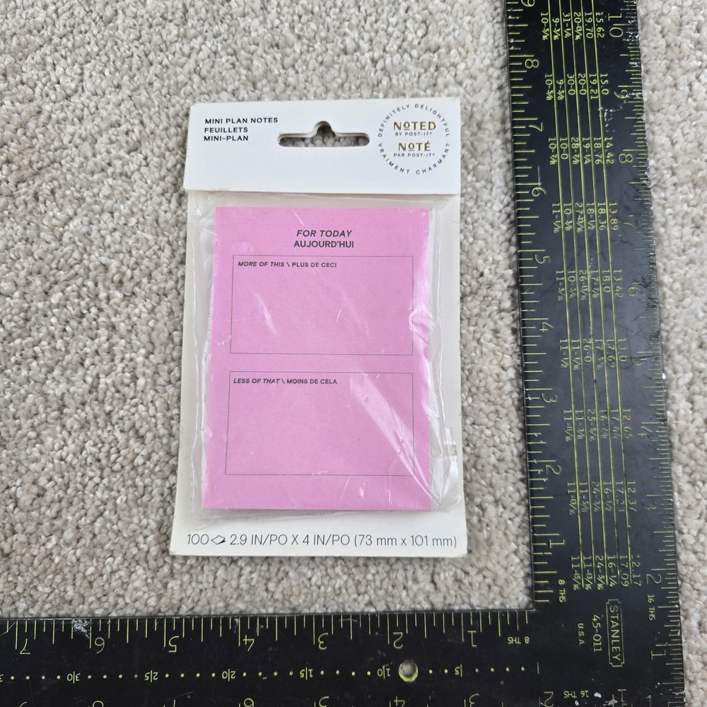 Noted by Post-it Mini Plan Notes Pink For Today 100 Sheets 2.9x4 NTD-34-PK-EF